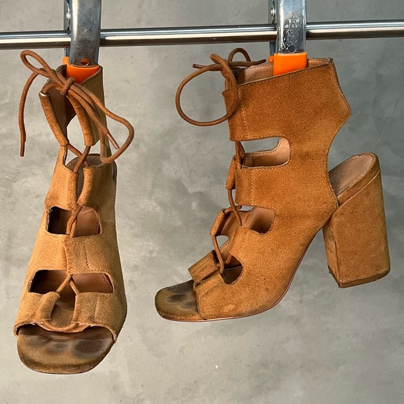 Urban Outfitters Shoes - URBAN OUTFITTERS SUEDE STRAPPY HEELS